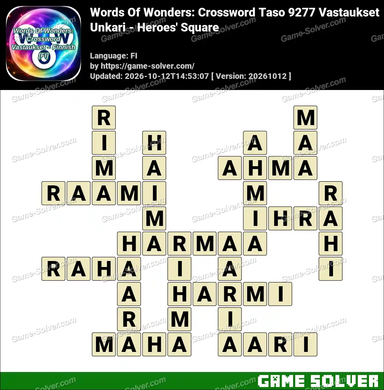 Words Of Wonders: Crossword Taso 9277 Vastaukset – Unkari – Heroes’ Square